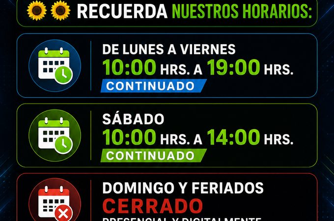 Horarios de atención